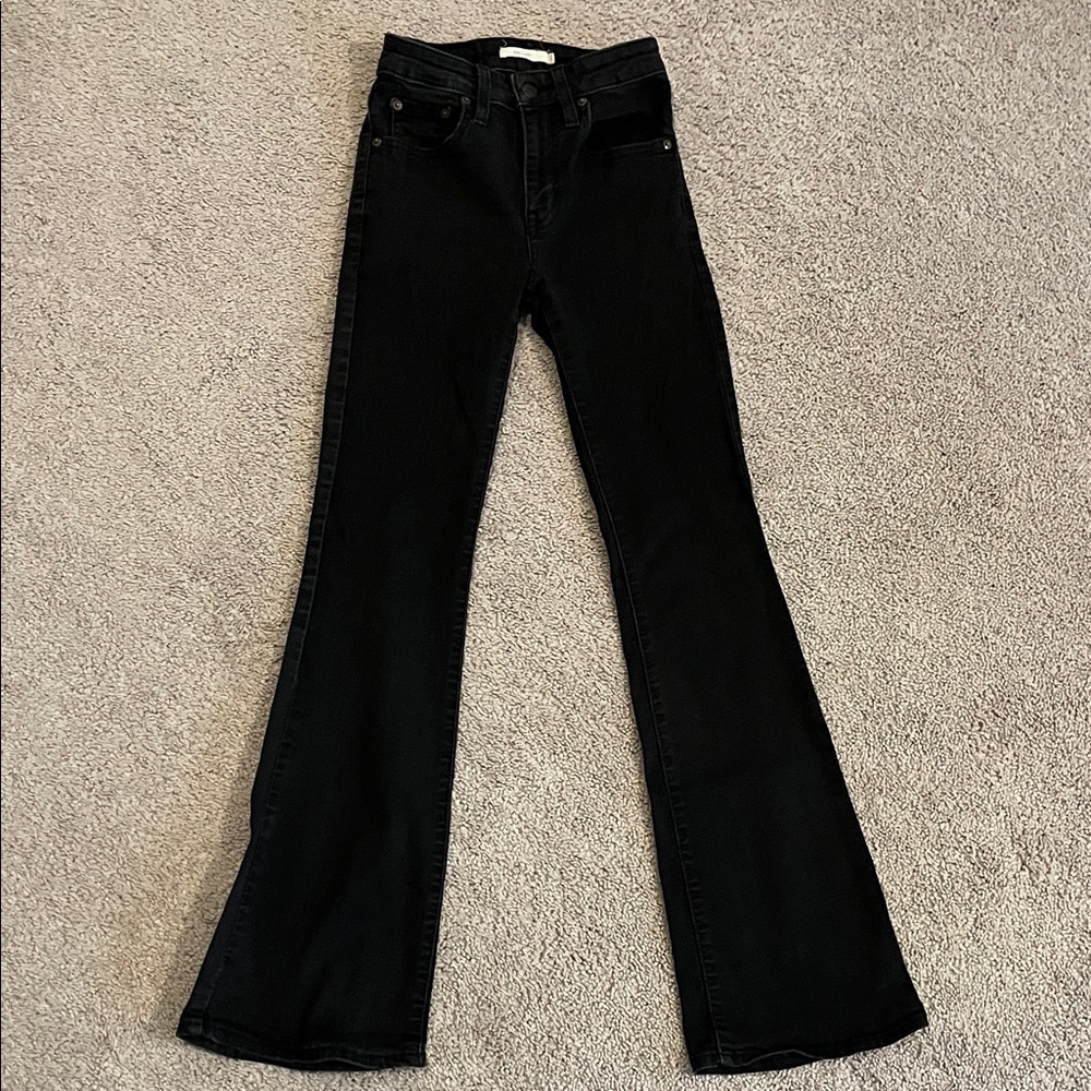 Levi's Black High-Rise Flare Jeans - Picture 1 of 7